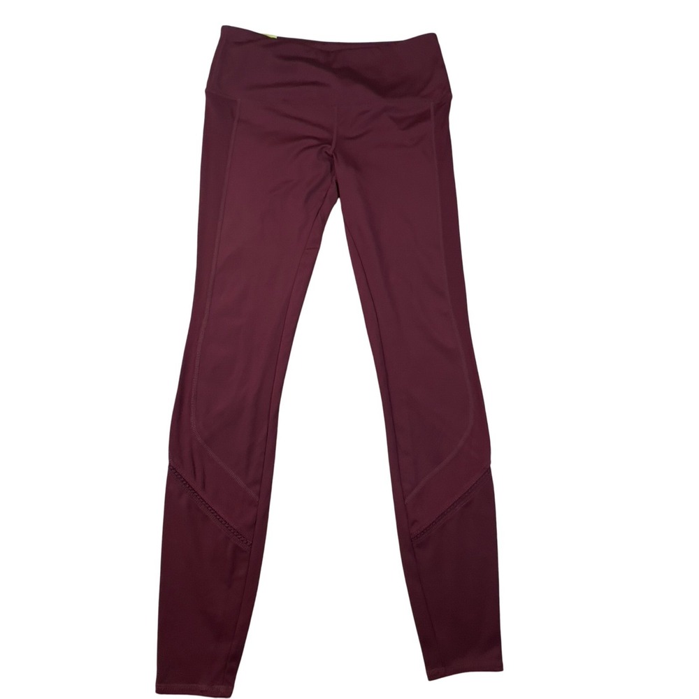 Tangerine Active Rib Trim Leggings Womens Small Brick Red Athletic Yoga Pants